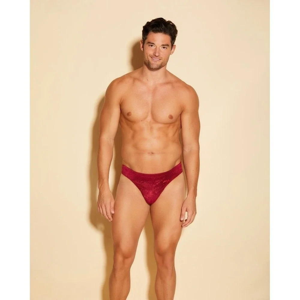 Cosabella Men's Never Say Never Lace G-String Mystic Red Designer Underwear